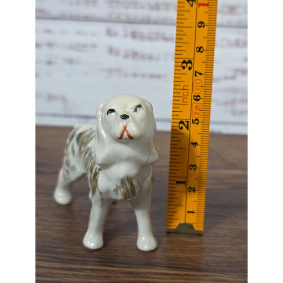 VTG Hand-Painted Spaniel dog Figurine Gold Accents PAC Mark Mid-Century Ceramic - Picture 6 of 6